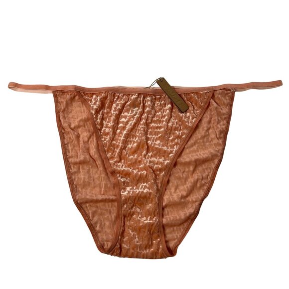 SKIMS Burnout Velvet String Bikini Brief Peach Chestnut 4X + Conditional Bonus - Picture 2 of 11